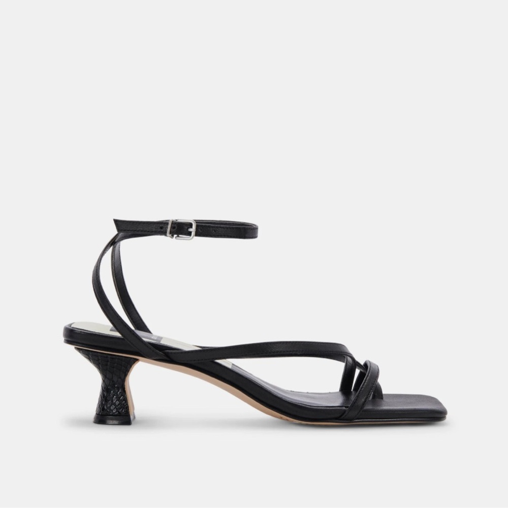 Dolce Vita Baylor Black Leather Strappy Elegant Sandal Size 9
